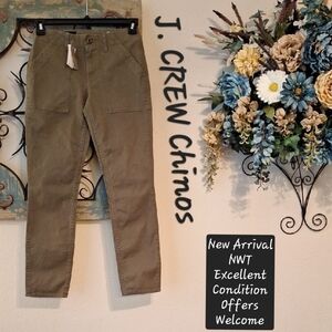 J. Crew Chinos in Olive Green
